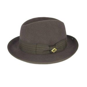 STACY ADAMS Ribboned Fedora Hat With Logo
